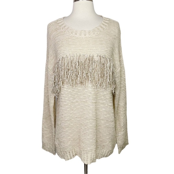Stitch Fix l Pixley Della Fringe Detail Pullover Sweater, Large - Picture 1 of 9